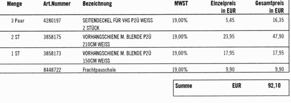 Gardinenleisten NEU in Sinn