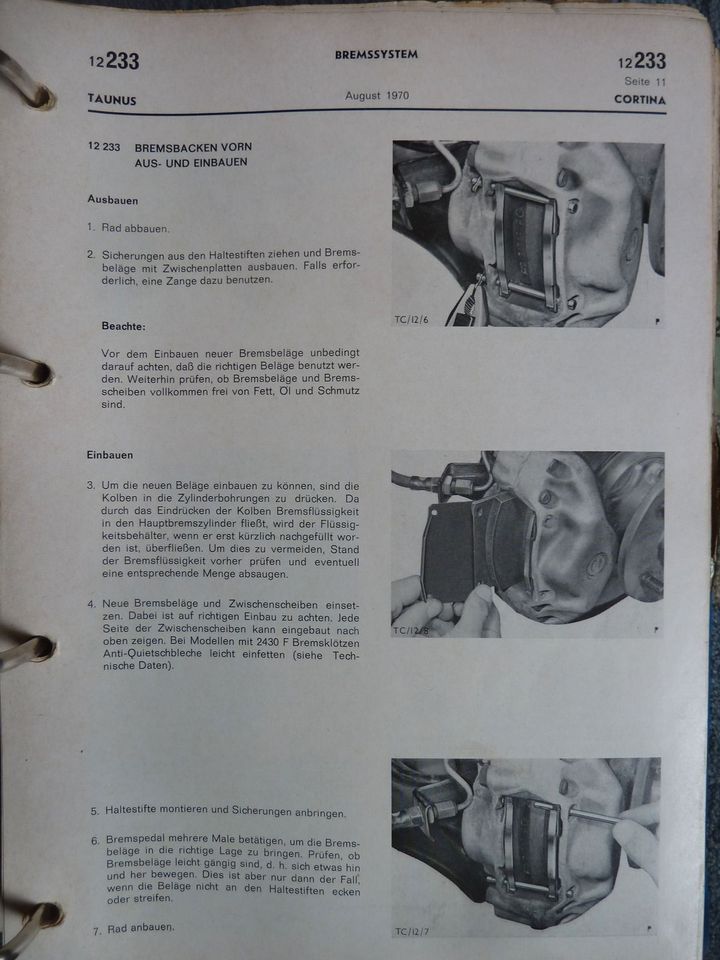 Werkstattunterlagen Ford Consul/Granada und Taunus/Cortina Bj.71 in Vaterstetten