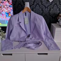 *NEU* H&M cropped Blazer Leinen lila Pastell Gr. L Schnürung. West - Unterliederbach Vorschau