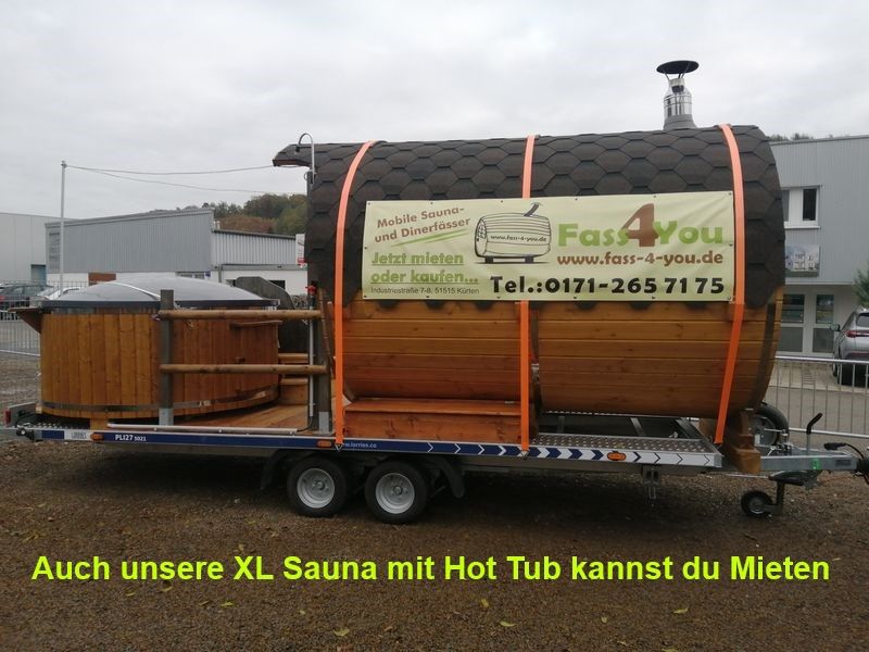 Mobile Sauna Fasssauna mit HotTub S 3./ Jacuzzi Sauna Mieten in Kürten