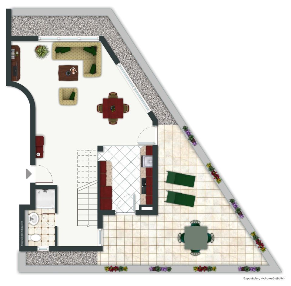 2,5 Zimmer und 40qm Terrasse: Elegantes Penthouse auf den Südhöhen in Wuppertal