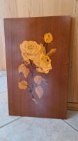 Altes Intarsienbild Rose Blume Holz Bild vintage Niedersachsen - Harsum Vorschau