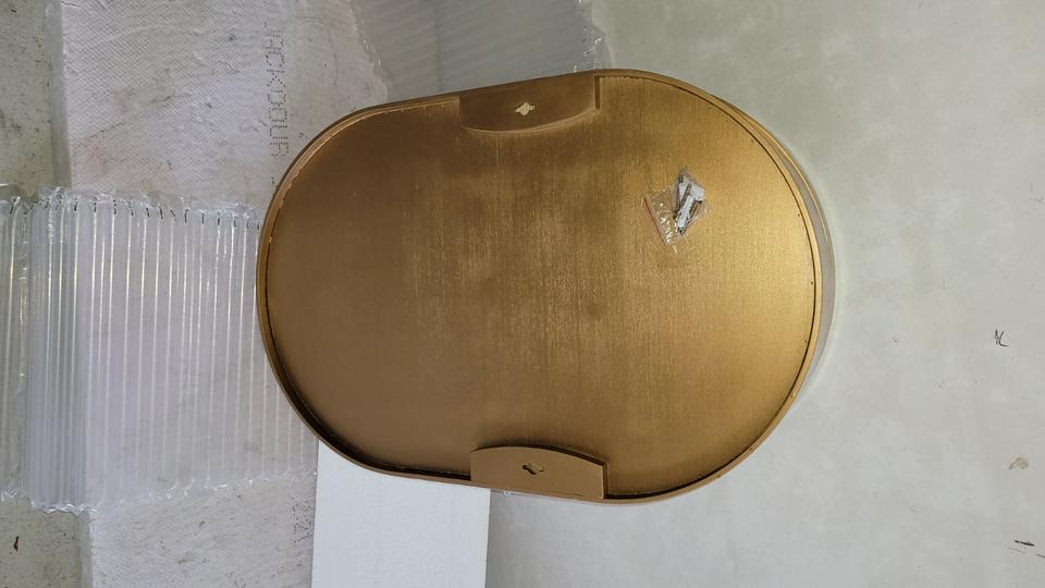 Badezimmerspiegelschrank, ovaler Spiegelschrank 80x50x14 Gold in München