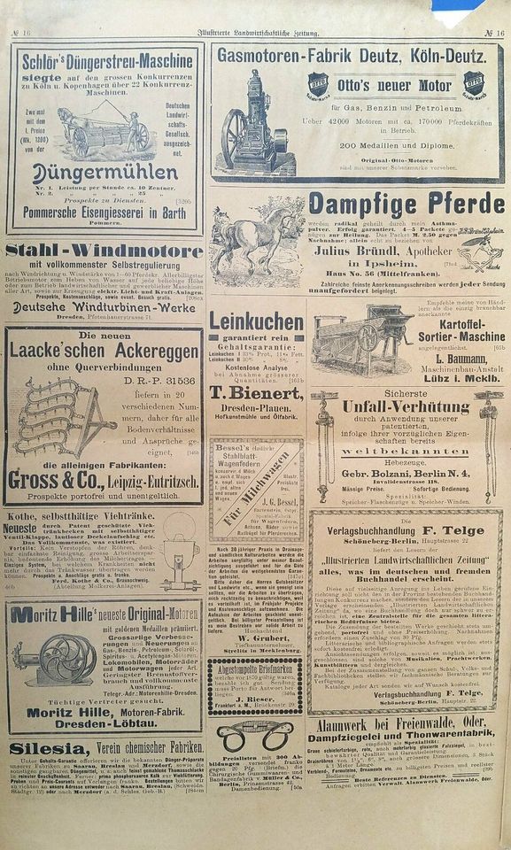 Antiquität von 1898: ,,Illustrierte Landwirtschaftliche Zeitung'' in Stade