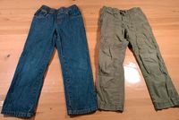 2 Hosen Größe 134 Jeans regular und Cargo oliv kurz/lang Nordrhein-Westfalen - Borken Vorschau