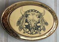 Longhorn Indianer Gürtelschnalle Original Barlow USA Buckle Bayern - Deiningen Vorschau