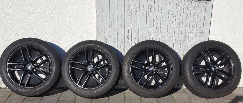 Felge BBS SX kristall-schwarz + Goodyear 225/55/R18 Winterreifen in Xanten