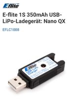E-flite 1S 350mAh USB-LiPo-Ladegerät Sachsen - Chemnitz Vorschau