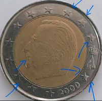 2 Euro Münze Belgien 2000 Fehlprägung Baden-Württemberg - Ludwigsburg Vorschau