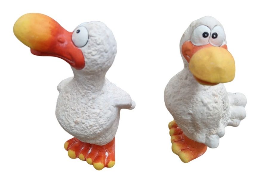 Lustige Deko Keramik Ente 2 Sorte mit 6 Zehe Finger Bunt 25cm in Hanau