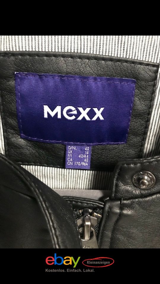 *NEU* Mexx Damen Lederjacke schwarz Größe 40 in Weilrod 