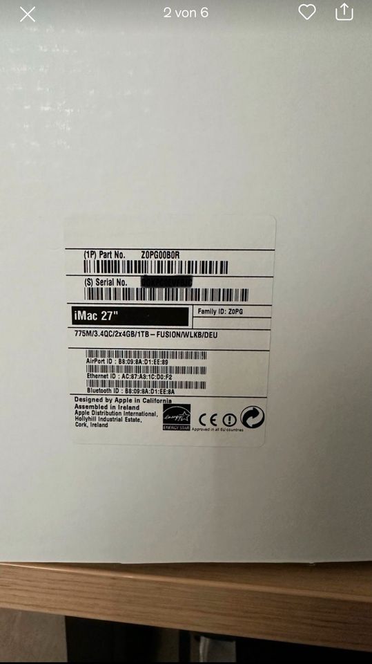 Apple iMac 27 inc/Late 2013 /i5 Intel/RAM32 GB/ 1 TB FD in Lampertheim