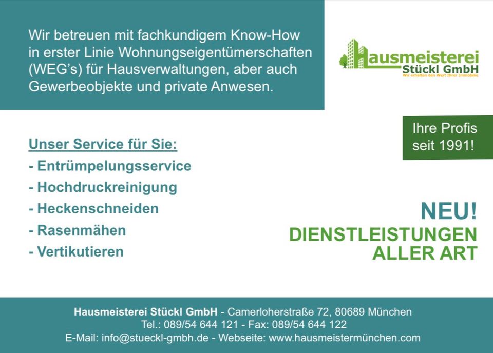 Hausmeisterdienste aller Art in München und Umgebung in München
