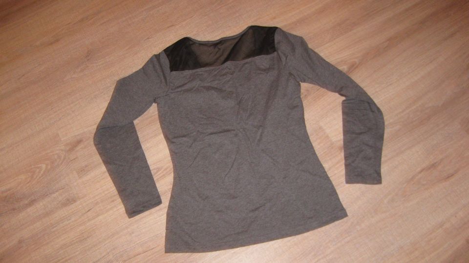 Langarmshirt_Shirt_Tüll_grau_schwarz * Esmara * S 36/38 in Gifhorn