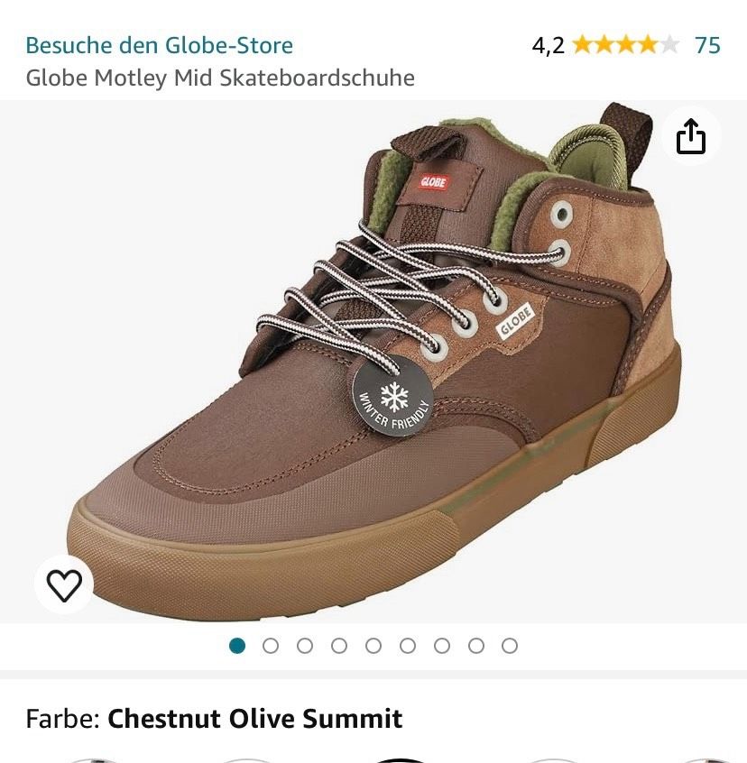 Globe Motley Mid Skateboardschuh , braun, neuwertig in Lehrte