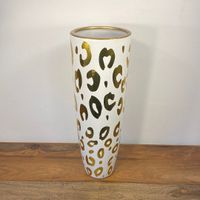 2x Extravagante Vase PTMD Marly weiß golden mit Leomuster Berlin - Zehlendorf Vorschau