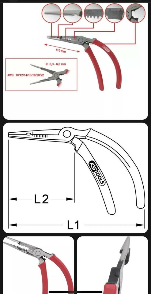 Ks Tools Crimpzange , Crimpen, Abisolieren, Schneiden, in Remscheid