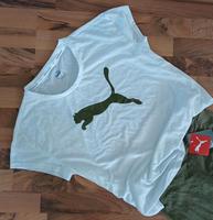 Puma Sportshirt weiß, Logoprint in khaki, M Baden-Württemberg - Dotternhausen Vorschau