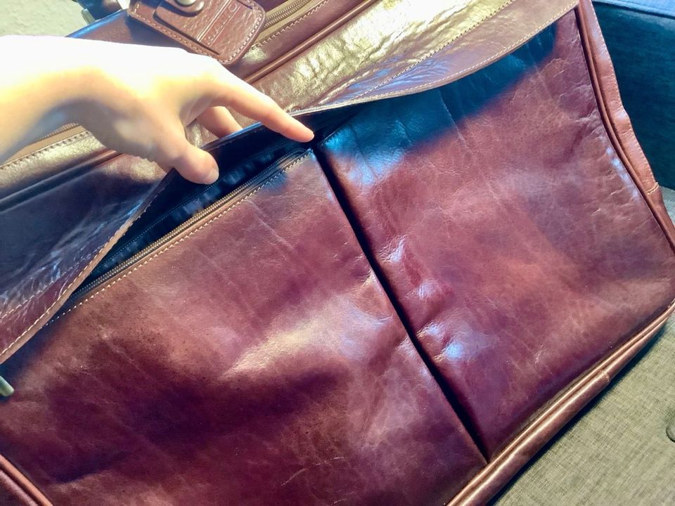 NEU Rialto Luxus Leder Anzugtasche Kleidersack Reisetasche braun in Leipzig