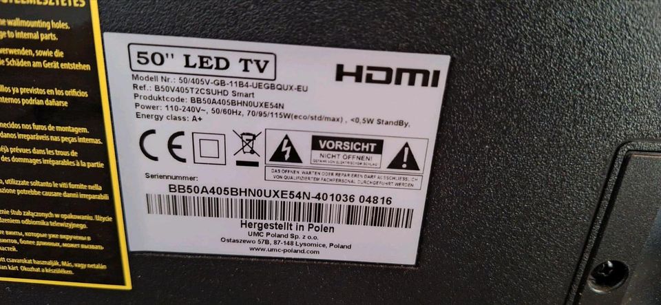 Blaupunkt Full LED 50" Zoll Fernseher mit Fernbedienung in Bühl