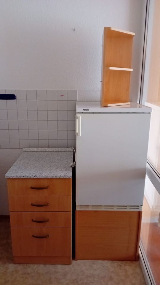 #A Singleküche Büroküche Küchenzeile Buche Einbauküche Geräte in Burgstädt