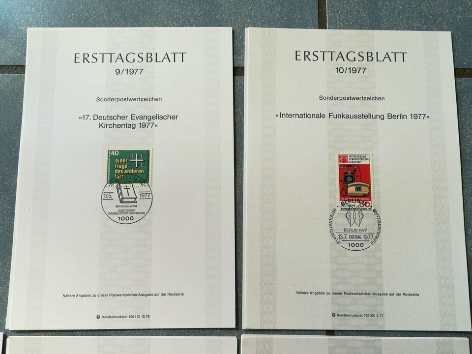 DBP Berlin Ersttagsblätter Jahrgang 1977 komplett Bundespost ETB in Wollmerath