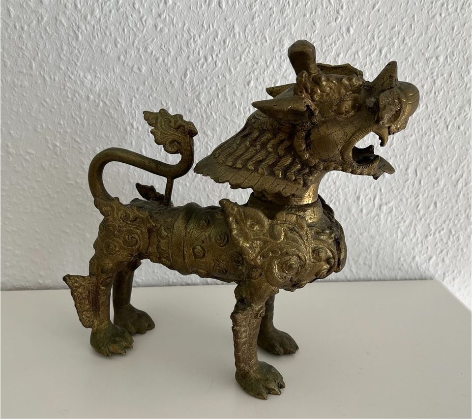 3 kg Tempelwächter Foo Dog Wächterlöwe Wächter Löwe Bronze 24 cm in Hannover