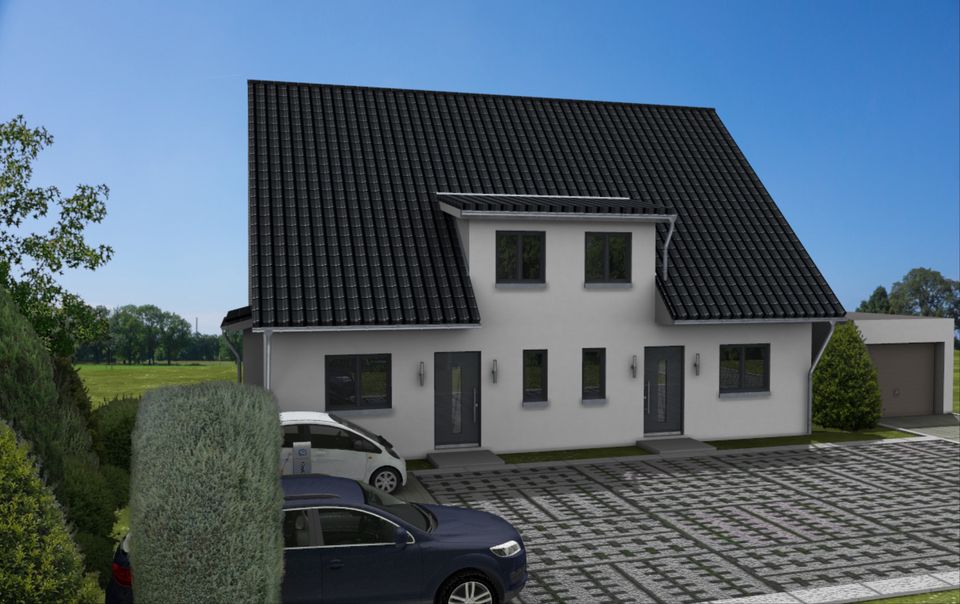 Traumhafte Südlage - Neubau-Doppelhaushälfte mit Baugenehmigung für kurzfristigen Baustart in Ahrensburg