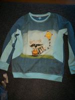 Handmade Sweater,  Fuchsfamilie, blau bunt, neuwertig,  Gr. 128 Sachsen - Radeberg Vorschau