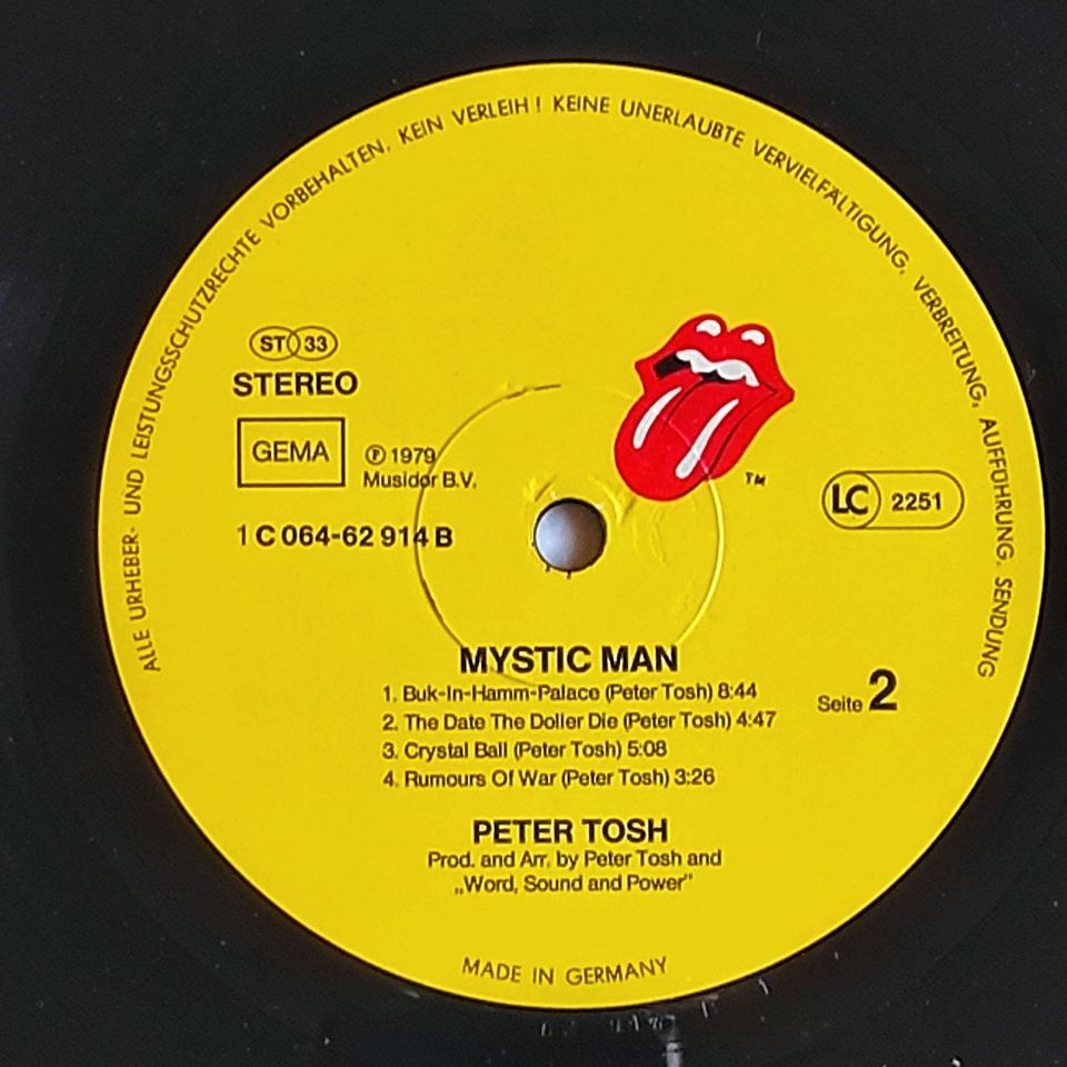 Vinyl-LP, Peter Tosh, Mystic Man in Osnabrück