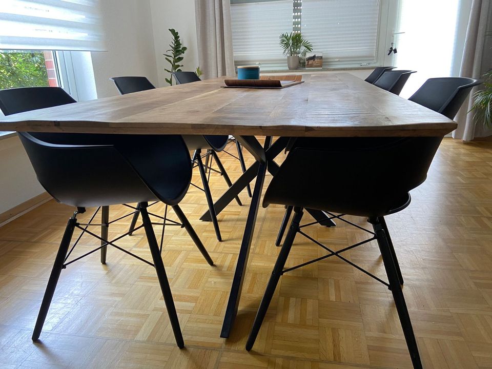 240 cm Esstisch Mangoholz NEU Gestell schwarz Mango Tisch Holz !! in Wermelskirchen