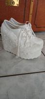 ♥ Keilabsatz Hochzeits-Sneaker Gr.39 mit Spitze♥ Saarland - Ottweiler Vorschau