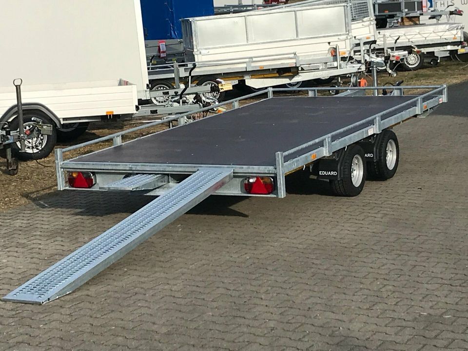 ✅ Eduard Auto Transporter 3000 kg 406x200 cm Reling Rampen 56 S in Schöneiche bei Berlin