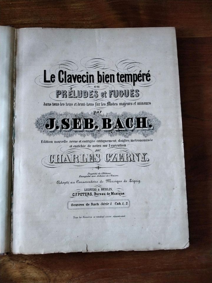 " Wohltemperiertes Klavier " Notenband J.S.Bach /Peters 1867 in Mönkeberg