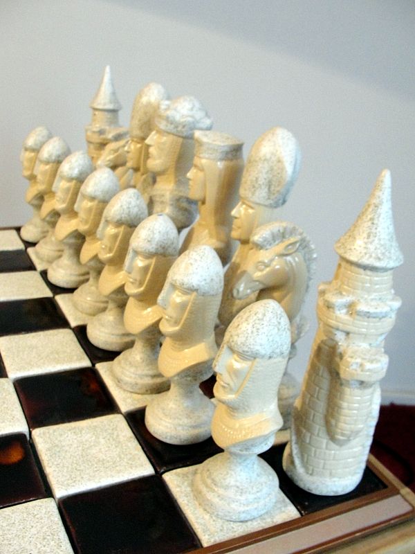 Schachspiel aus Keramik, Ton gebrannt, Handarbeit, Kunstgewerbe in Potsdam