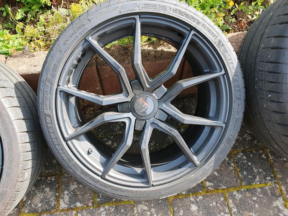 Corvette C8,  19"/20" Schmidt Drago Komplettradsatz in Ulmen