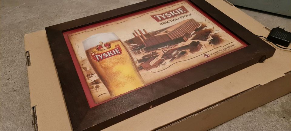 Tyskie Bild 67cm x 52cm Reklame LED Werbung Bier Party Keller in Dortmund