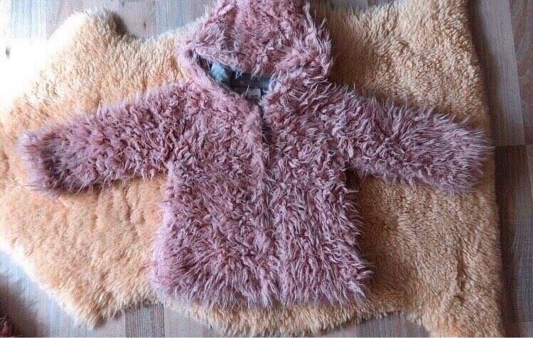 Baby club Teddy-Jacke warm rosa grau Innenfutter Baumwolle Gr. 80 in Evessen