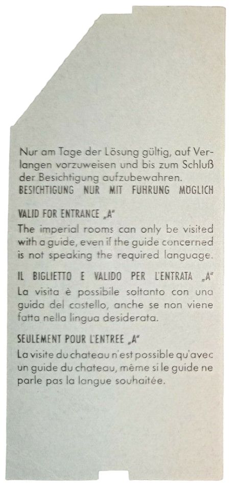 Eintrittskarte Schloss Schönbrunn Wien vom 12.07.1990 | Sammler in Oranienburg