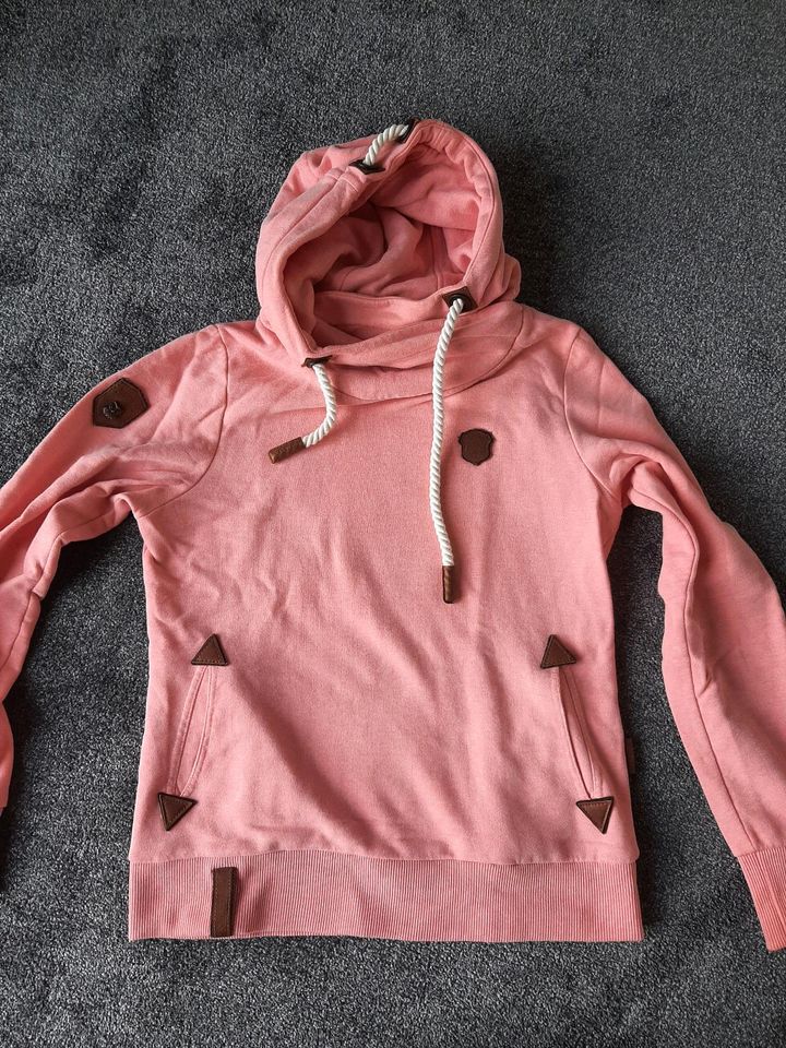 Naketano Hoddie Pullover rosa/lachs Größe M in Obergriesbach