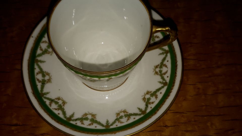 Limoges France Moccatasse Espressotasse handbemalt Jugendstil in Thannhausen