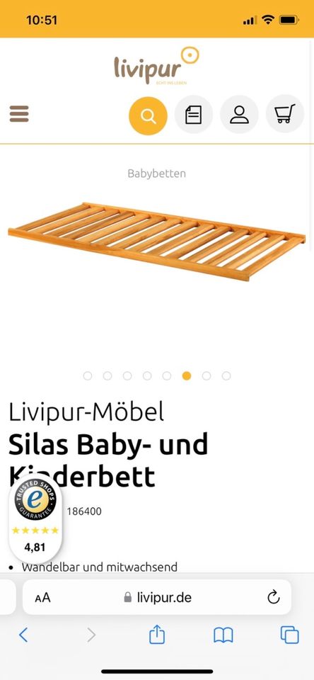 2 x Livipur Silas Baby- und Kinderbett Massivholz Waldorf Öko in Wetter (Ruhr)