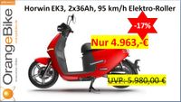 E-Roller Horwin EK3, 95km/h, 2x36Ah bis zu 150km - statt UVP 5.980.- € - Extended Range, Klasse A1 B196 „OrangeBikeConcept Karlsruhe Elektro Motorrad Roller Scooter“ 6293 Baden-Württemberg - Karlsruhe Vorschau