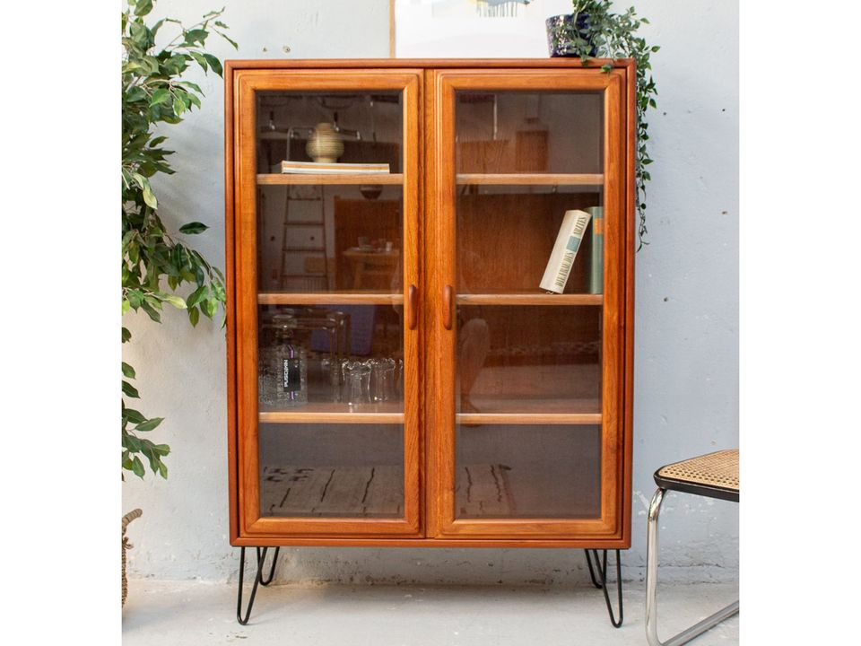 Vitrine Highboard Kommode Vintage Sideboard Teak Midcentury in Köln