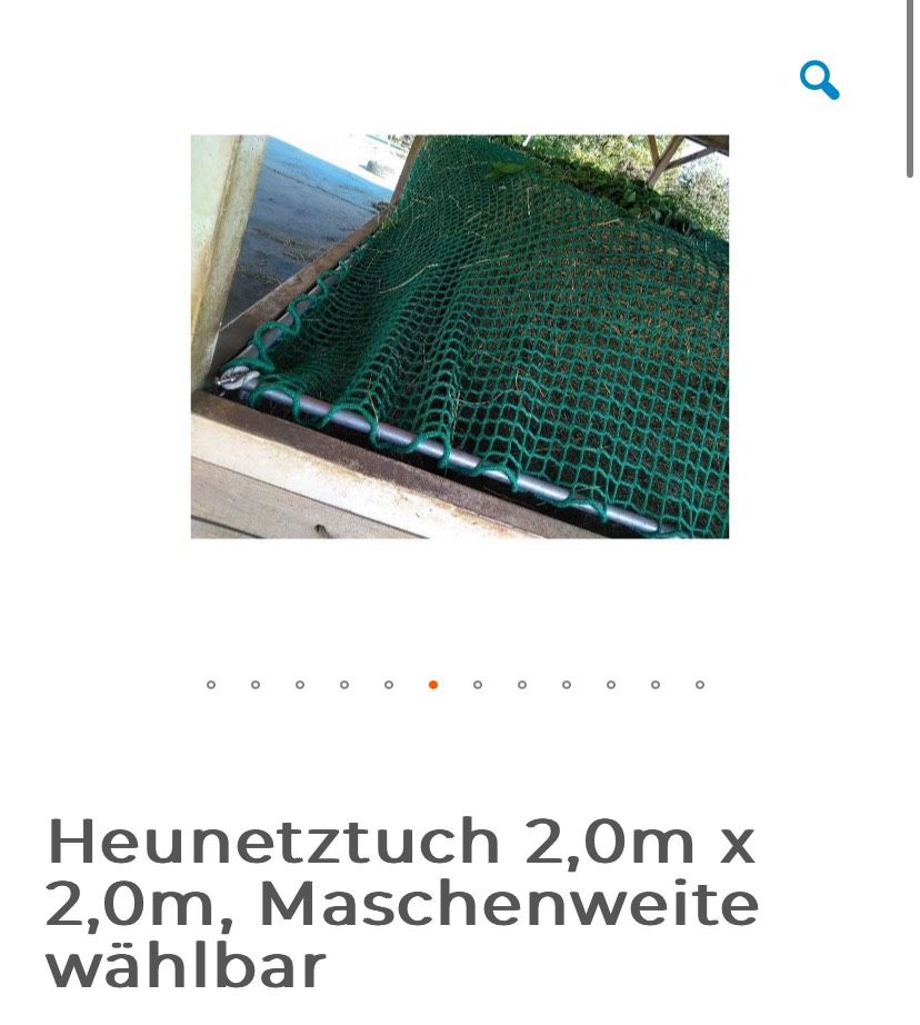 Heunetztuch Konege 2x2 Meter Heunetz 4,5 cm Heuraufe in Bergatreute