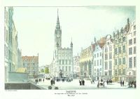 Schöne und seltene farbige Lithographie von Danzig - um 1850 Dresden - Innere Altstadt Vorschau