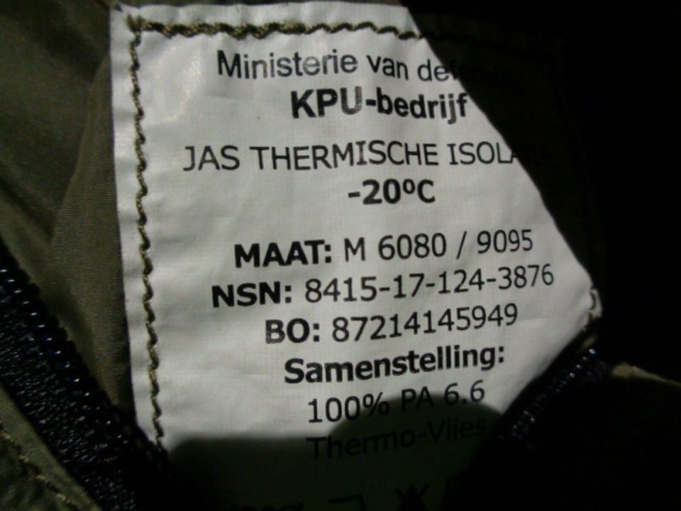 Orig.NL Armee Softie Thermojacke Reversible oliv/braun -20°C Gr.M in Herzogenrath