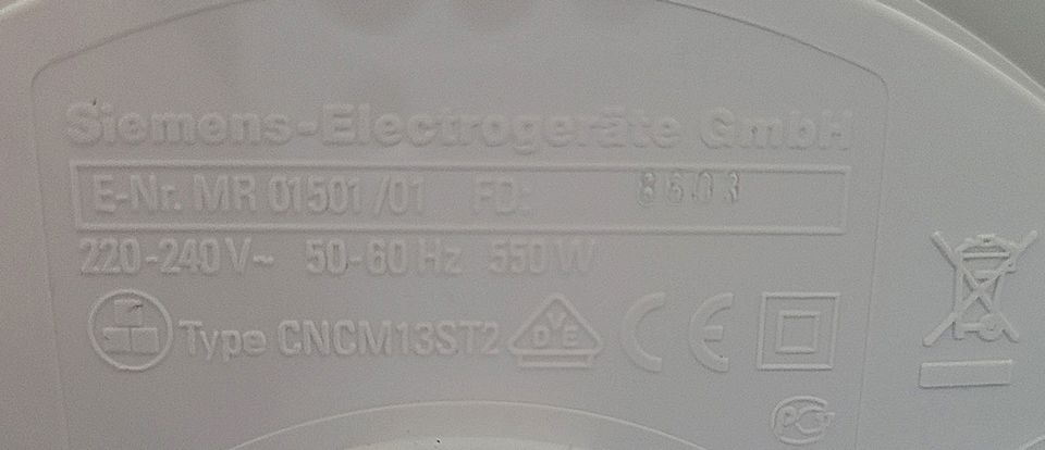 Elektrischer Universal-Zerkleinerer von Siemens, 1,5 l in Mengerskirchen