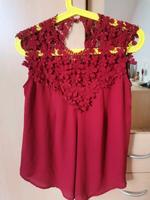 Rotes Oberteil Gr 34 XS S 36 Bluse Rot Spitze Top Büro Blumen Leipzig - Schönefeld-Abtnaundorf Vorschau