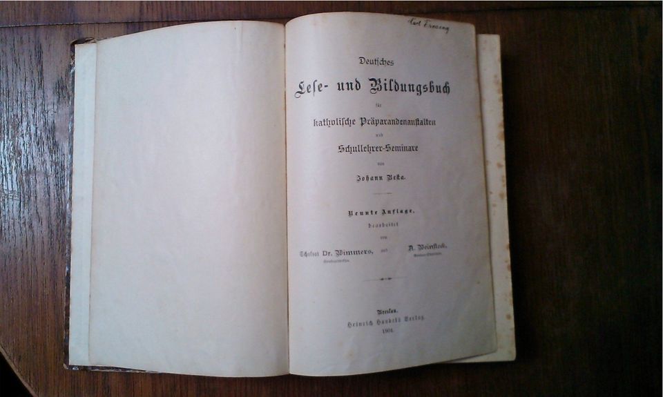 Lese- und Bildungsbuch  Heinrich Handelsverlag 1901 in Köln